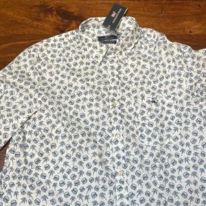 Casual Button Down - Cheeseburgers & Palm Trees design. ( Vineyard Vines)